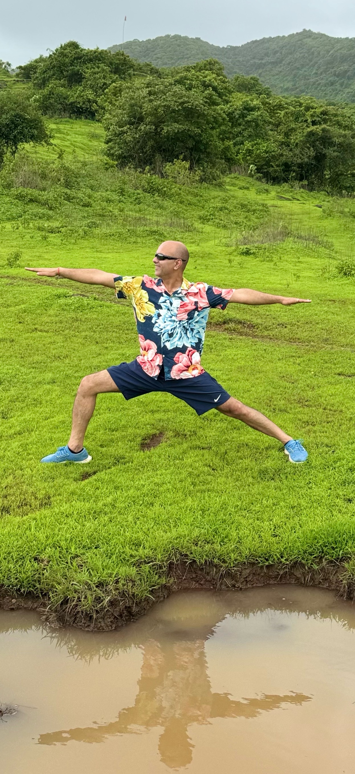 Instructor in a yoga pose